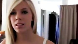 very sexy and shy young blonde