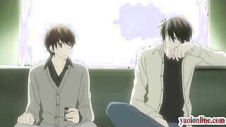 Two hentai gays kissing