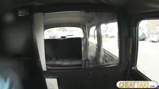 Horny blonde amateur gets fucked in taxi and receives facial