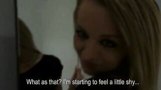 Eurobabe Sunshine gives head and pussy fucked in fitting room