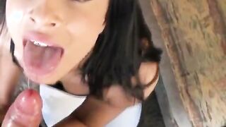 Gorgeous Black Ex Girlfriend In Work Out Clothes Sucking