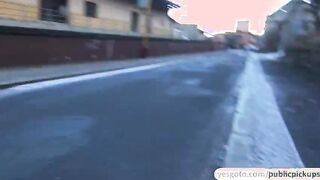 Clair Brooks shows her tits in public and gets fucked in exchange of cash