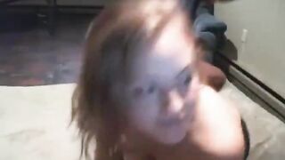 White babe sucking a hard black cock on web cam