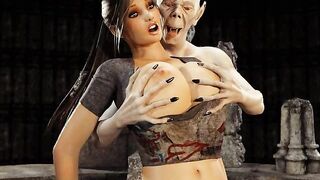 3D Zombie Fucks Lara Croft!