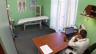 Pole dancer fucked on examining table