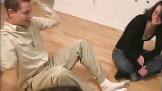 Horny students playing spin the bottle