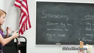 Schoolgirl caught then punished at classroom