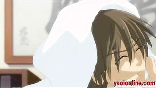 Hentai guy and his boyfriend hugging