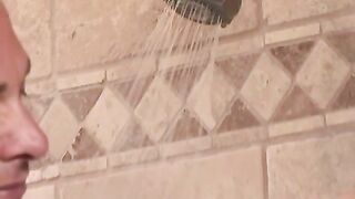 Blonde masseuse giving blowjob