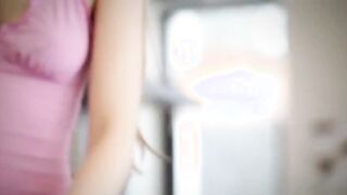 elegant brunette with glasses