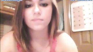 Cute college girl masturbates toys alone in her room on webcam