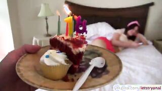 Hot anal sex and messy sperm load birthday gift for super sexy Alana
