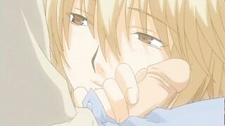 Horny hentai guy handjobs hard cock