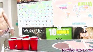 Beer pong college party turns into hot sex orgy