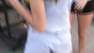 Brunette Amateur Sucks Dick For Cash In Public Garage