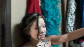 Body Painted College Girls Eating Pussy At Hazing Party