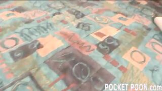 Exotic ebony babe Aziza Diamond squirting in fishnet stockings