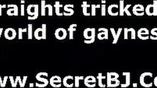 Straight dude tricked into gloryhole gay blowjob