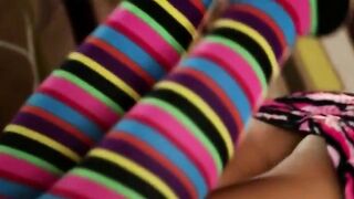 seductive blonde making lovely fingering