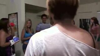 College babysitters enjoy riding on cock