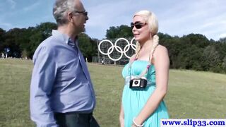 Young euro slut pleasing old man