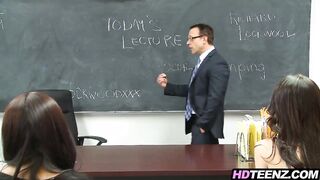 Hot brunette teen schoolgirl fucking her teacher