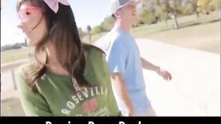 Horny amateur fucked outdoors