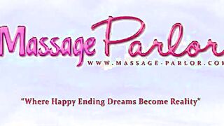 Gorgeous big stacked masseur strips to give erotic massage