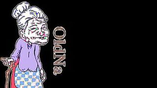 A masked man and granny