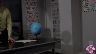 Super sexy brunette Mandy Sky bounces on teachers huge cock