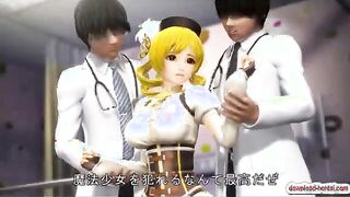 Two horny 3D anime guy squeezing tits and nailing a wet pussy