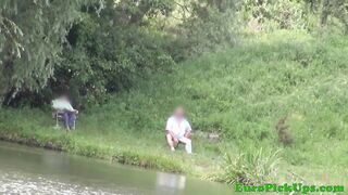 Euro amateur assfucked in public