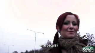 Redhead Belinda asshole railed for cash