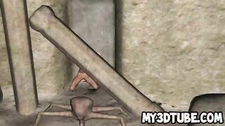 3D redhead babe gets fucked by an alien spider