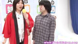 Asian babes nude in strange gameshow
