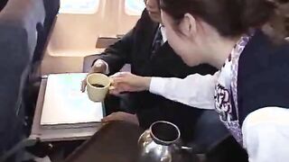 Stewardess forced Handjob in plane