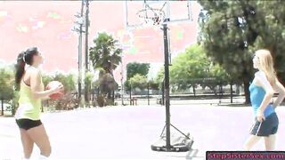 Alison starts kissing her stepsis Alaina and before long her pussy is on her mouth