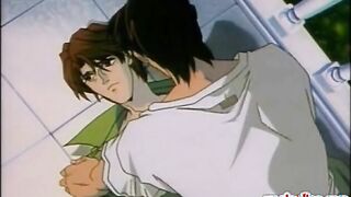 Two hentai gays having hot kiss