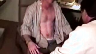 Straight bear sucking glasses mature hairy cock