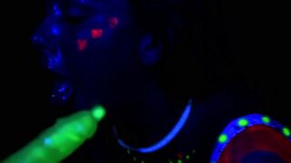 Hot blonde teen sucking dude off