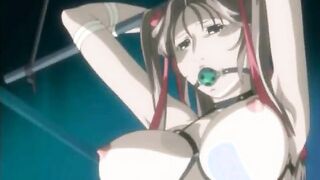 Tied busty hentai babe gets hard fuck