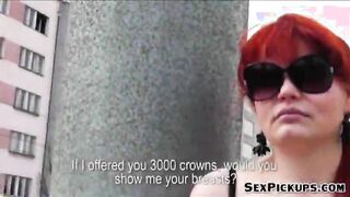 Redhead sweetie Florence became an instant slut and ass fucked in public