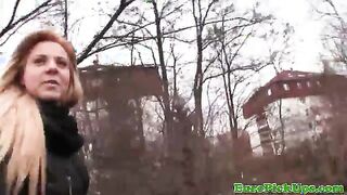 European amateur blonde getting pulled