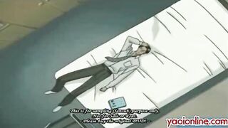 Two hentai gays doing foreplay on bed