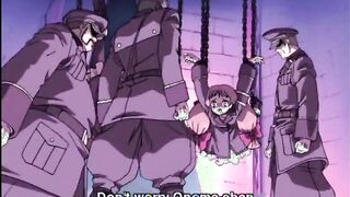 Tied up hentai girl gets her holes fucked