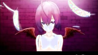 Tied hentai guy in chair gets dildoed