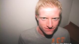 Blonde Adonis Sucking Cocks in GloryHole