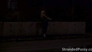 Damn sexy blonde amateur hitch hikes and gets fucked in the car