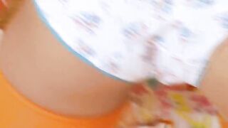 skeletal russian chick Natasna dildoing