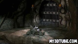 Foxy 3D goth babe getting fucked hard by an orc